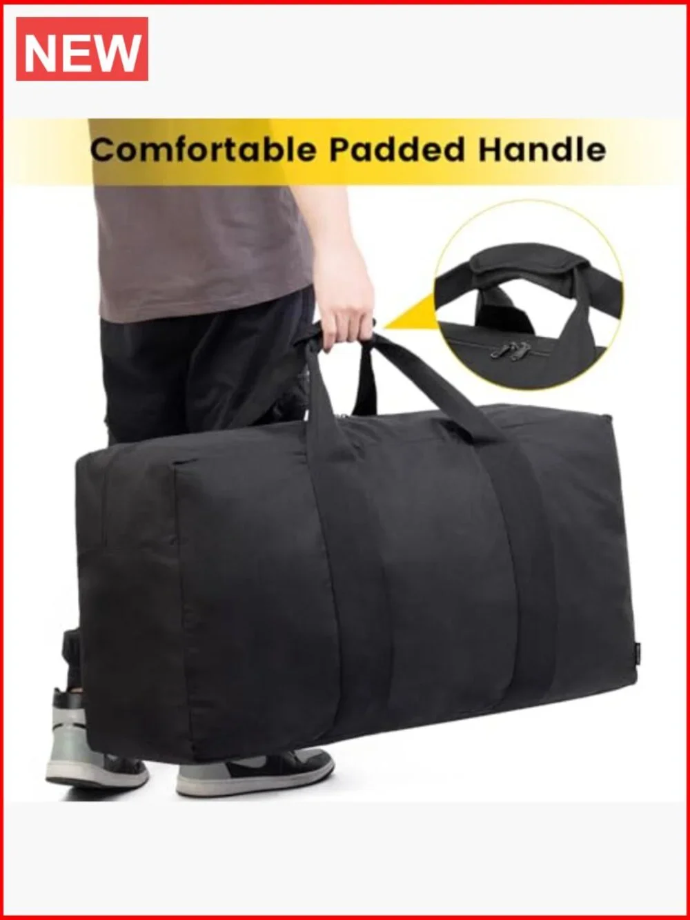 Extra Large 100L Duffle Bag for Travel - Foldable Weekender Overnight Camping
